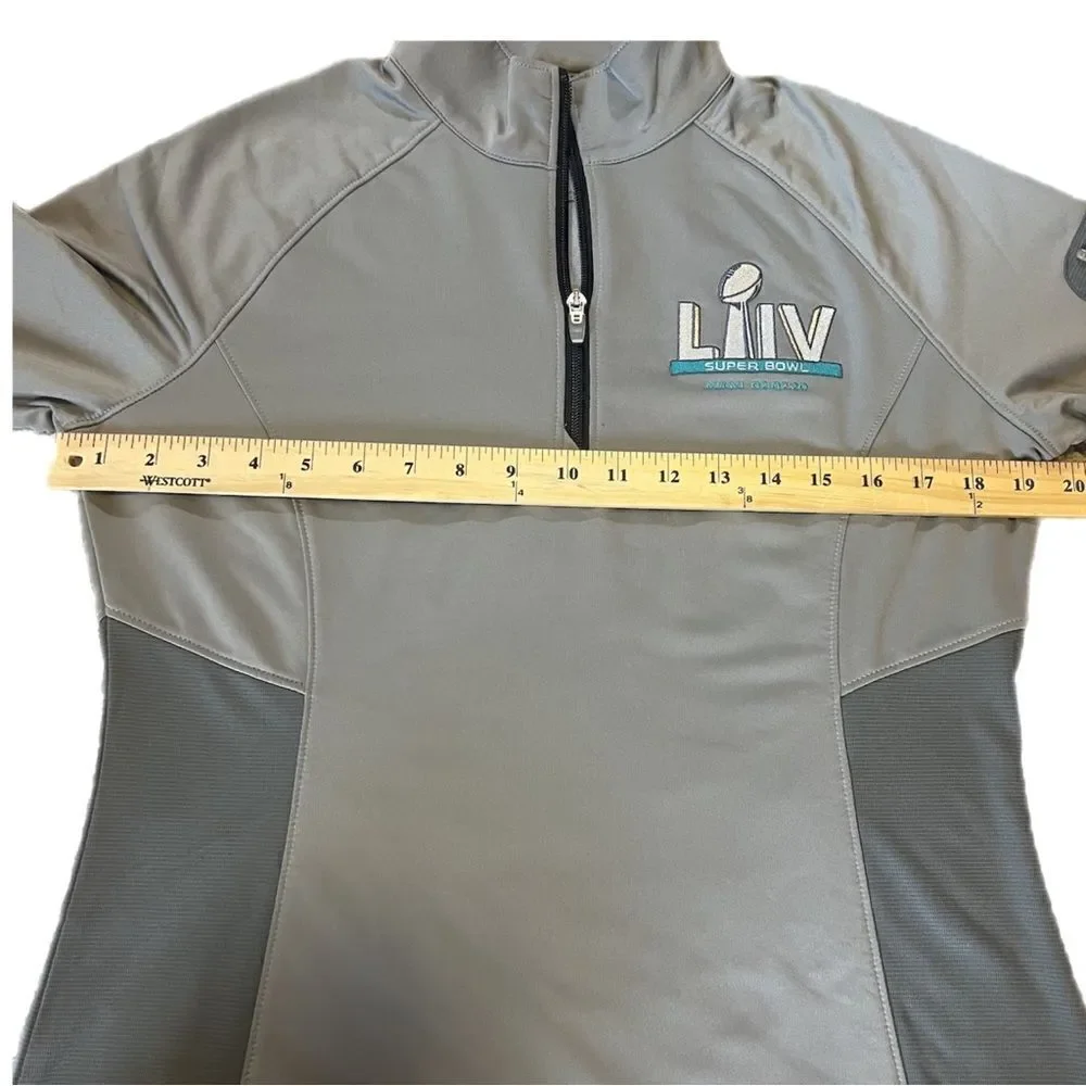 Super Bowl 2020 Grey 1/4 Zip Pullover Shirt. Cutter and Buck DryTec. Sz M. EUC!!